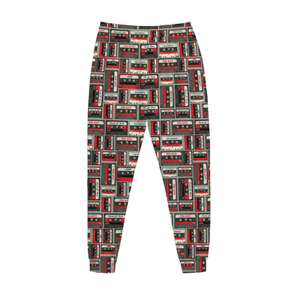 Retro Cassette Tape Pattern Print Jogger Pants