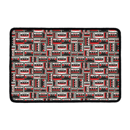 Retro Cassette Tape Pattern Print Kitchen Mat