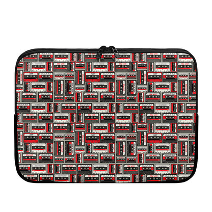 Retro Cassette Tape Pattern Print Laptop Sleeve