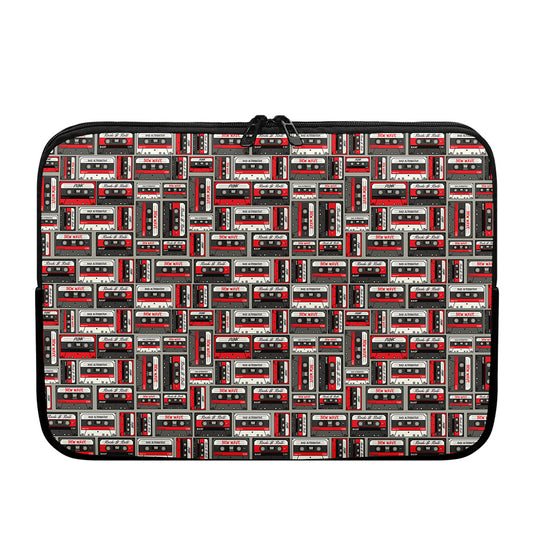 Retro Cassette Tape Pattern Print Laptop Sleeve