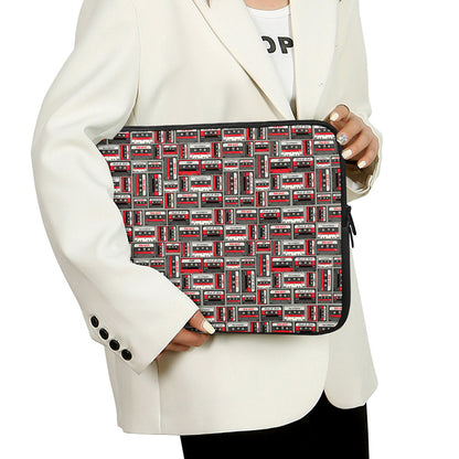 Retro Cassette Tape Pattern Print Laptop Sleeve