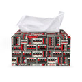 Retro Cassette Tape Pattern Print Leather Tissue Box Cover