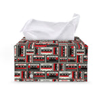 Retro Cassette Tape Pattern Print Leather Tissue Box Cover
