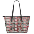 Retro Cassette Tape Pattern Print Leather Tote Bag With Zipper