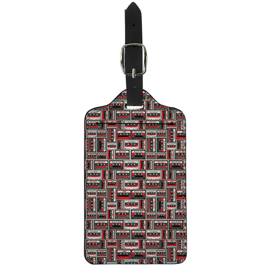 Retro Cassette Tape Pattern Print Luggage Tag