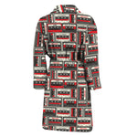 Retro Cassette Tape Pattern Print Men's Bathrobe