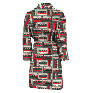 Retro Cassette Tape Pattern Print Men's Bathrobe