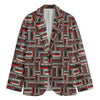 Retro Cassette Tape Pattern Print Men's Blazer