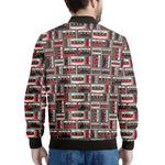 Retro Cassette Tape Pattern Print Men's Bomber Jacket