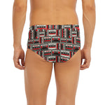 Retro Cassette Tape Pattern Print Men's Briefs