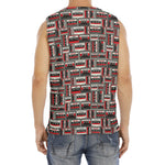 Retro Cassette Tape Pattern Print Men's Fitness Tank Top
