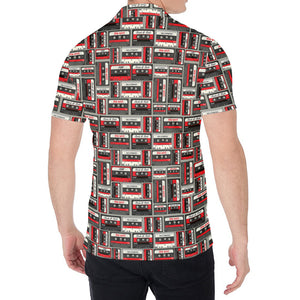 Retro Cassette Tape Pattern Print Men's Shirt