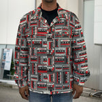 Retro Cassette Tape Pattern Print Men's Shirt Jacket