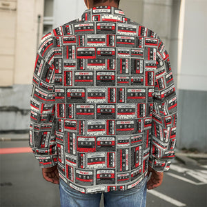 Retro Cassette Tape Pattern Print Men's Shirt Jacket