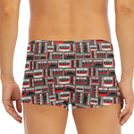 Retro Cassette Tape Pattern Print Men's Short Boxer Briefs