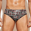 Retro Cassette Tape Pattern Print Men's Swim Briefs