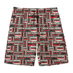 Retro Cassette Tape Pattern Print Men's Swim Trunks