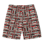 Retro Cassette Tape Pattern Print Men's Swim Trunks