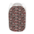 Retro Cassette Tape Pattern Print Mesh Laundry Hamper