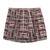 Retro Cassette Tape Pattern Print Mesh Shorts