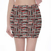 Retro Cassette Tape Pattern Print Pencil Mini Skirt