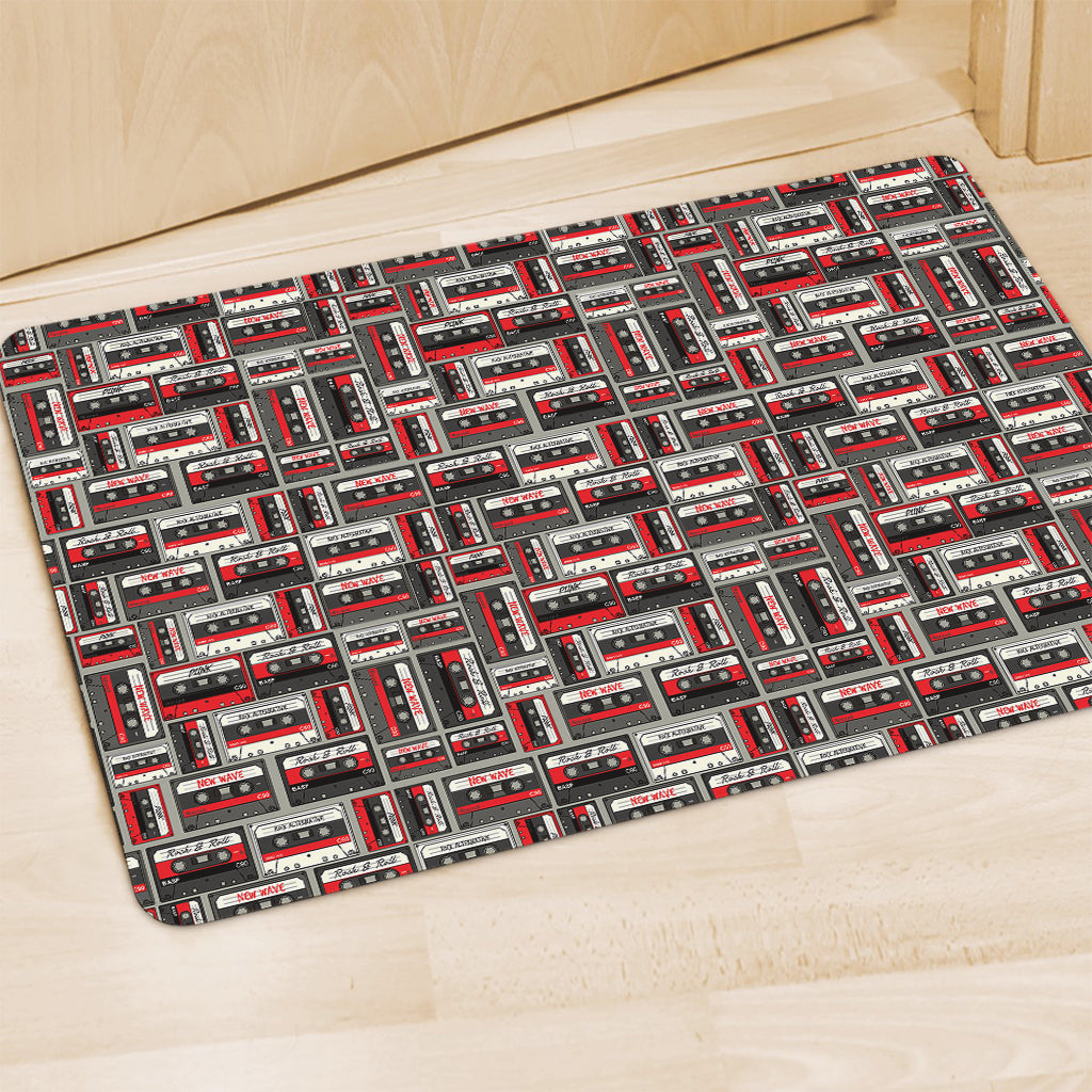 Retro Cassette Tape Pattern Print Polyester Doormat