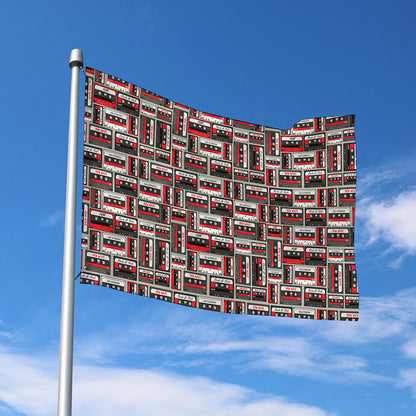 Retro Cassette Tape Pattern Print Polyester Flag