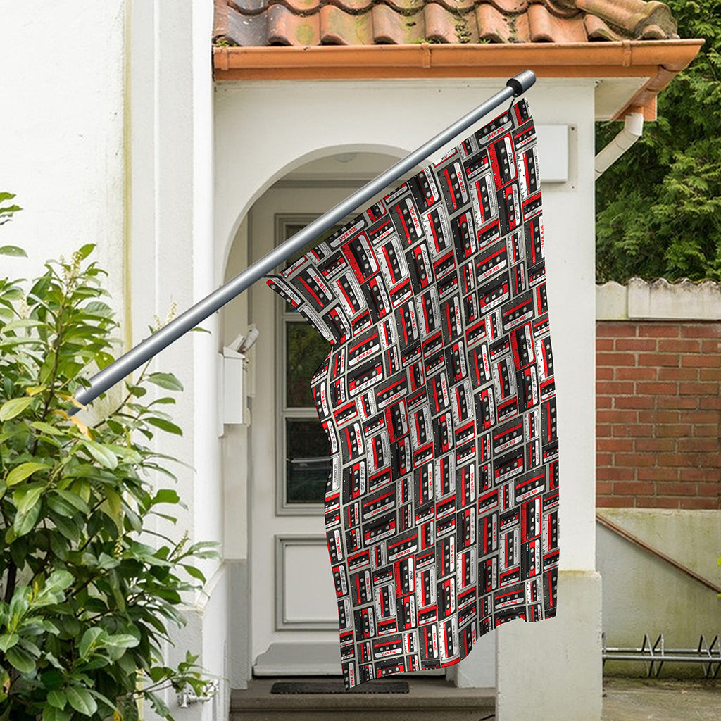 Retro Cassette Tape Pattern Print Polyester Flag