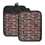 Retro Cassette Tape Pattern Print Pot Holders With Pocket