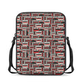 Retro Cassette Tape Pattern Print Rectangular Crossbody Bag