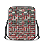 Retro Cassette Tape Pattern Print Rectangular Crossbody Bag