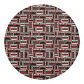 Retro Cassette Tape Pattern Print Round Blanket