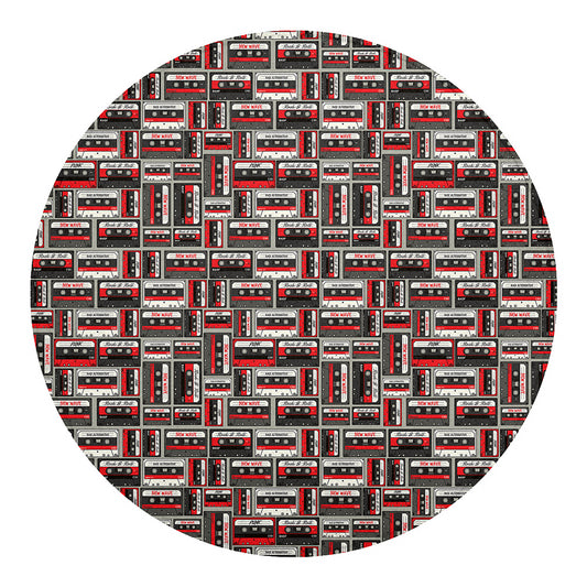 Retro Cassette Tape Pattern Print Round Blanket