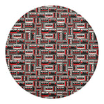 Retro Cassette Tape Pattern Print Round Blanket