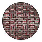 Retro Cassette Tape Pattern Print Round Floor Mat
