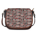Retro Cassette Tape Pattern Print Saddle Bag