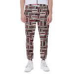 Retro Cassette Tape Pattern Print Scuba Joggers