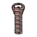 Retro Cassette Tape Pattern Print Single Neoprene Wine Tote