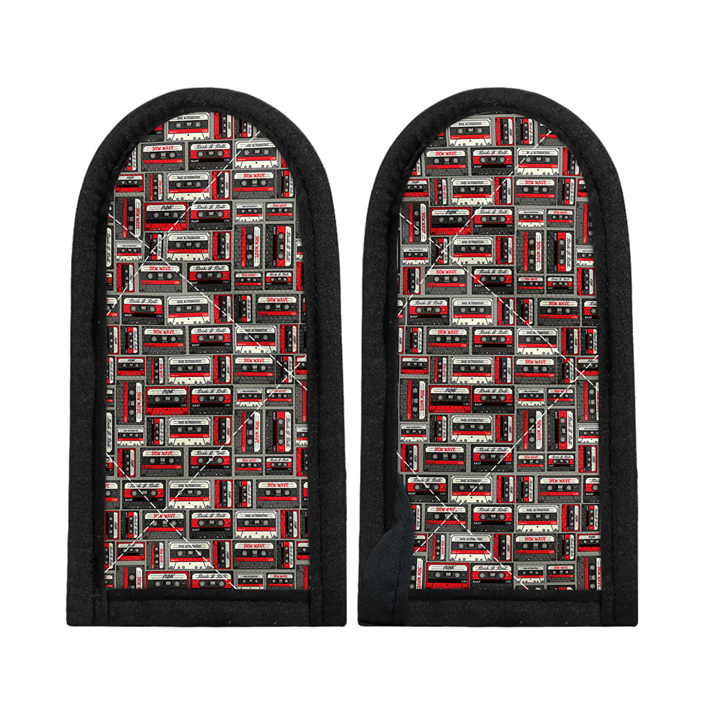 Retro Cassette Tape Pattern Print Skillet Handle Cover