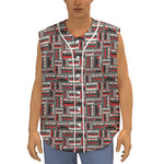 Retro Cassette Tape Pattern Print Sleeveless Baseball Jersey