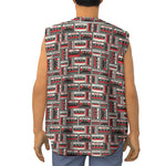 Retro Cassette Tape Pattern Print Sleeveless Baseball Jersey