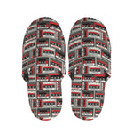 Retro Cassette Tape Pattern Print Slippers