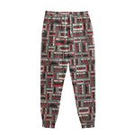 Retro Cassette Tape Pattern Print Sweatpants