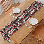 Retro Cassette Tape Pattern Print Table Runner