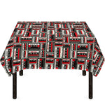 Retro Cassette Tape Pattern Print Tablecloth