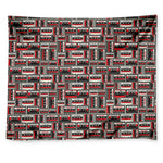 Retro Cassette Tape Pattern Print Tapestry