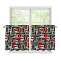 Retro Cassette Tape Pattern Print Tier Curtains