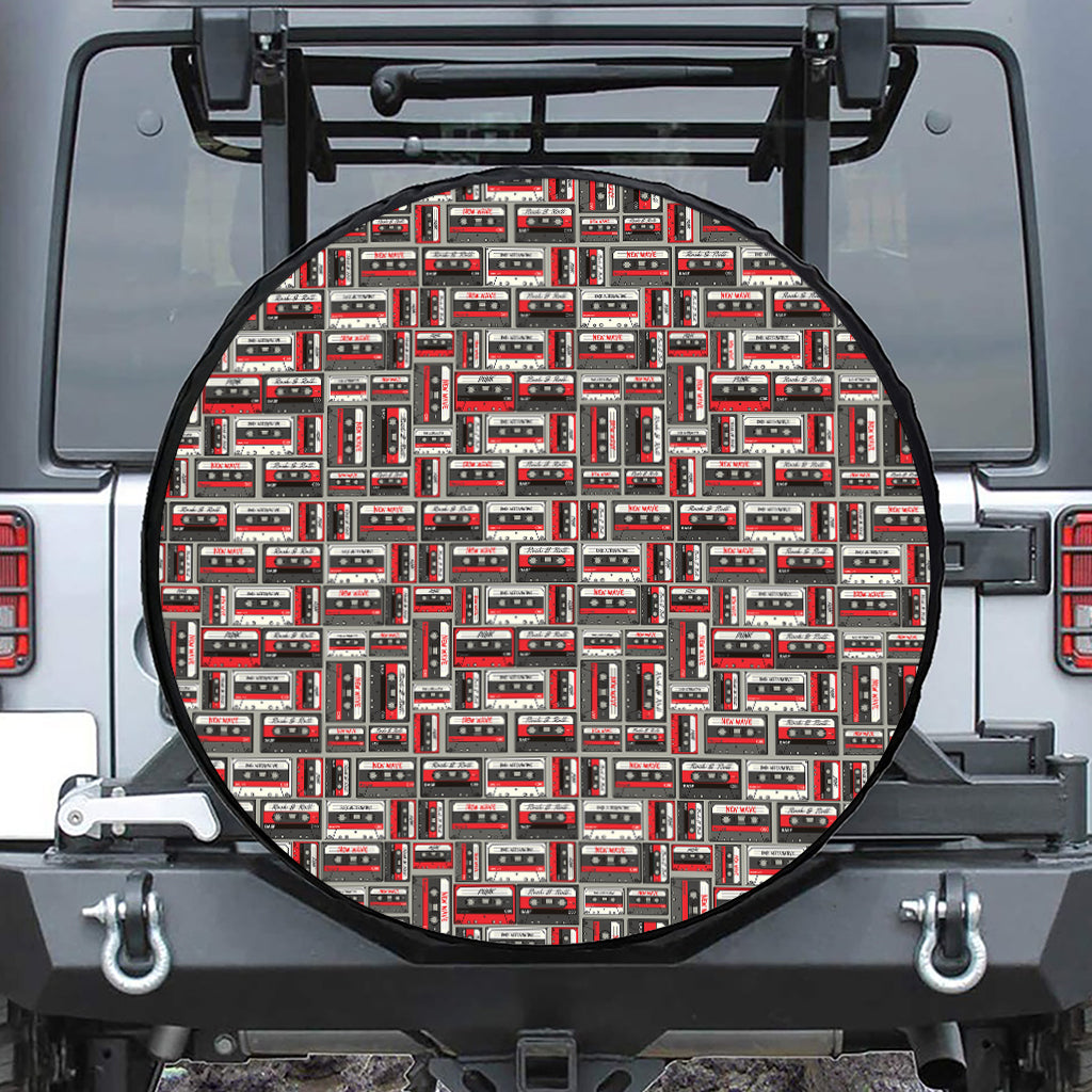 Retro Cassette Tape Pattern Print Tire Cover