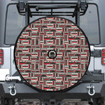 Retro Cassette Tape Pattern Print Tire Cover With Camera Hole