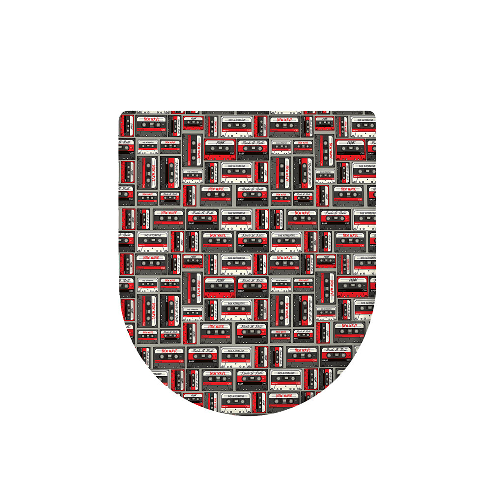 Retro Cassette Tape Pattern Print Toilet Lid Cover
